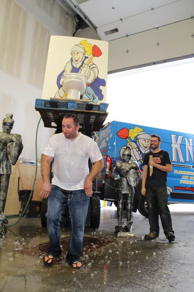 ALS Ice Bucket Challenge - Knight Plumbing Heating and Air Conditioning Employee Family Dinner