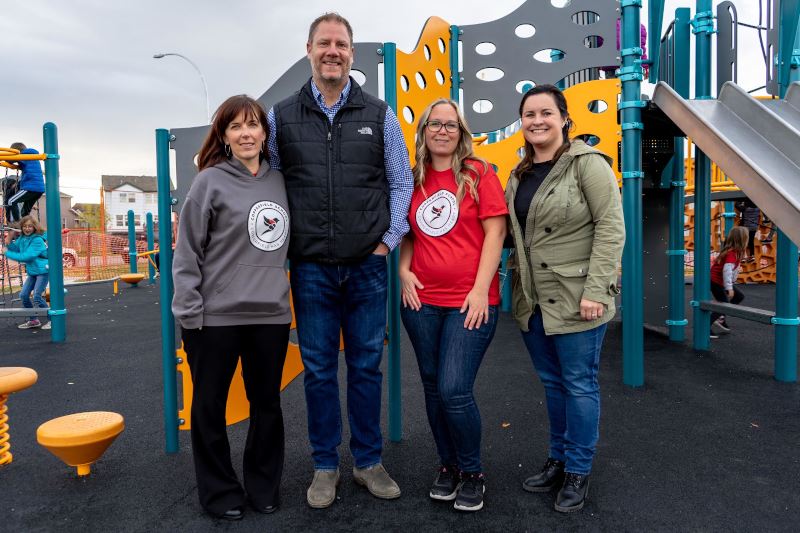 Ribbon-cutting ceremony for the Copperfield School Buddy Bench