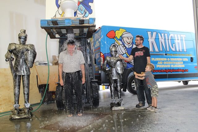 ALS Ice Bucket Challenge - Knight Plumbing Heating and Air Conditioning Employee Family Dinner